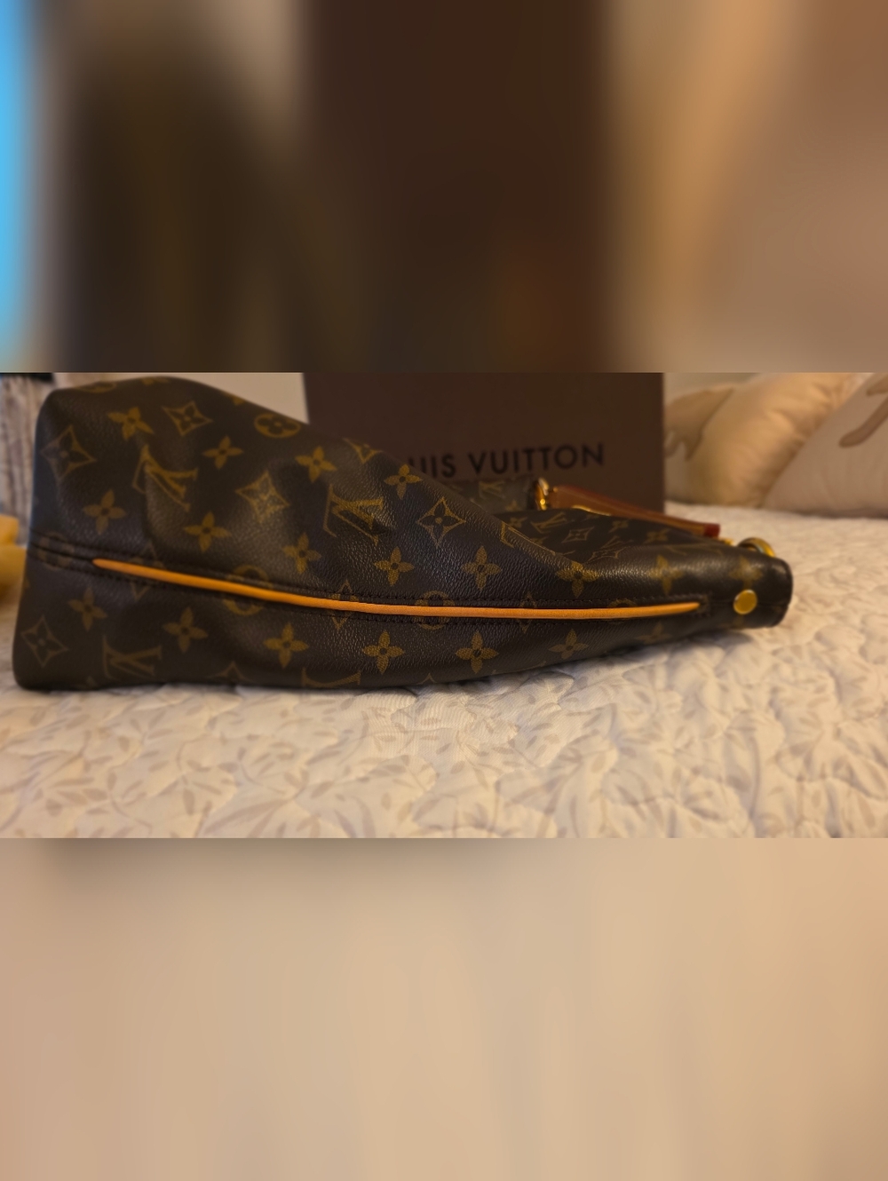 Louis Vuitton Monogram Shoulder Hobo Bag in Brown and Vachetta - Picture 3 of 16